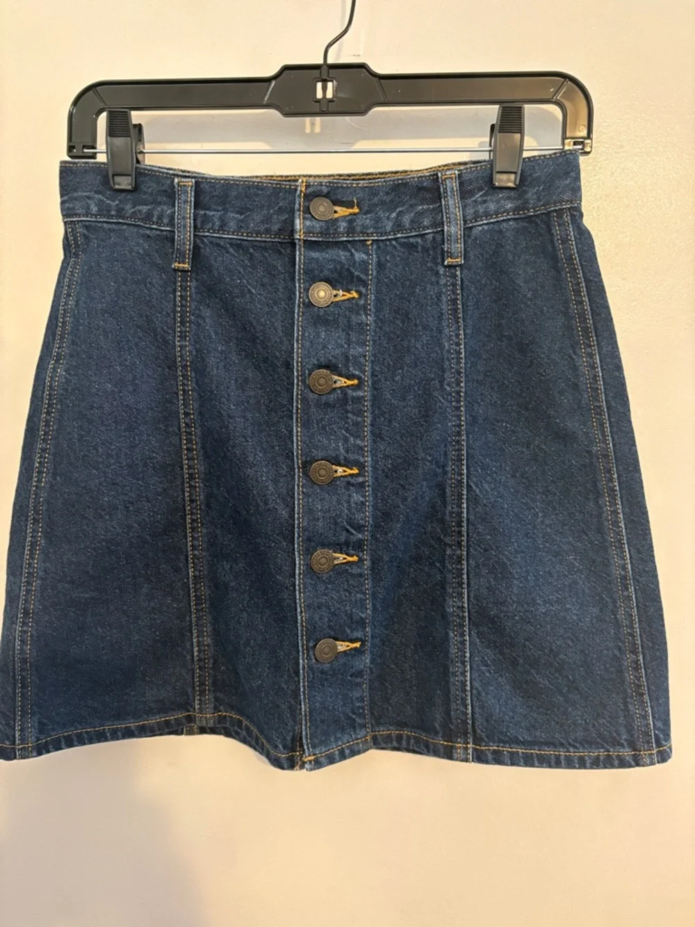 Levi’s A-Line Button Up Denim Mini Skirt 26 - Picture 5 of 9